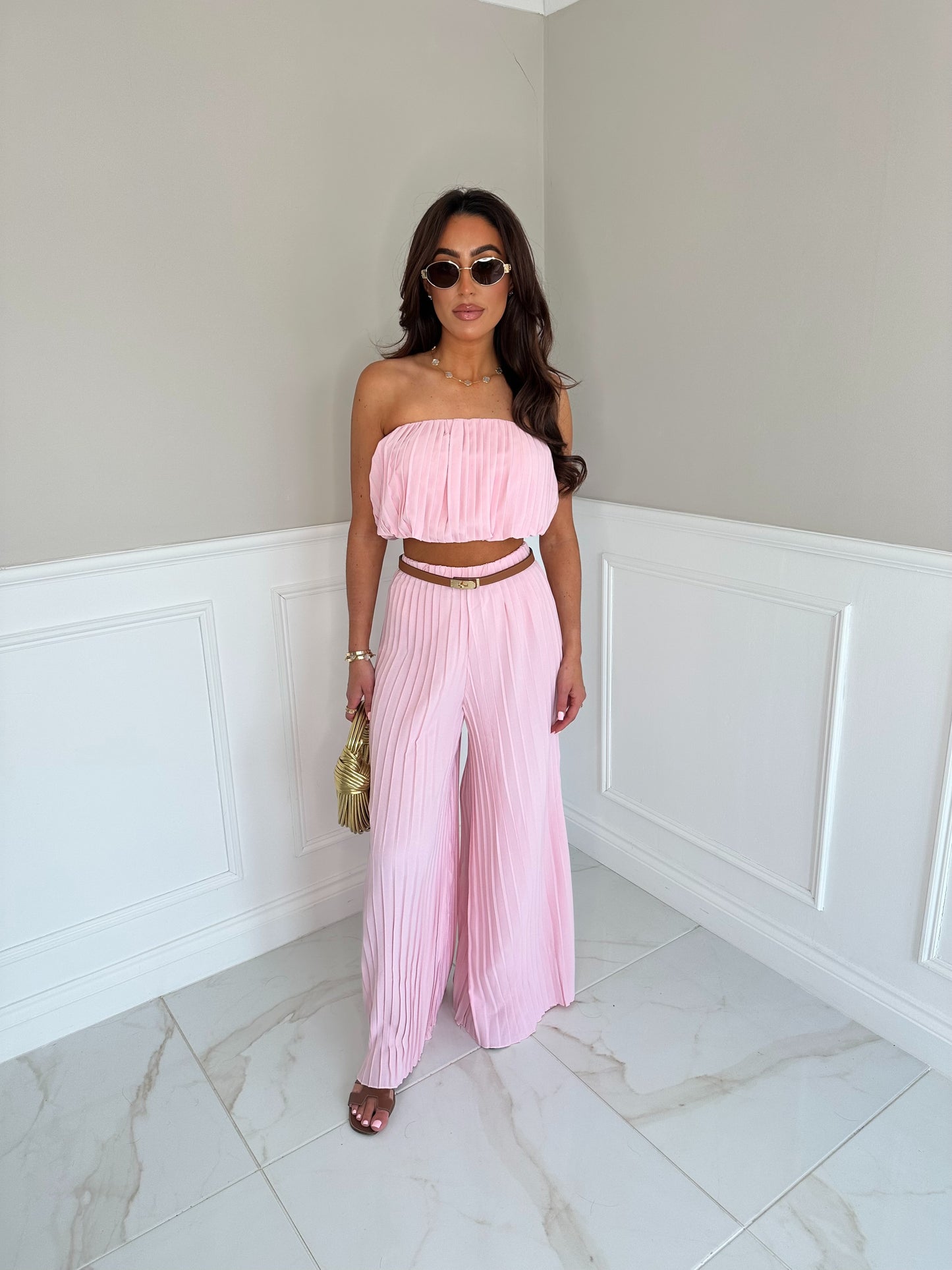 Luxury pleated trouser co-ord