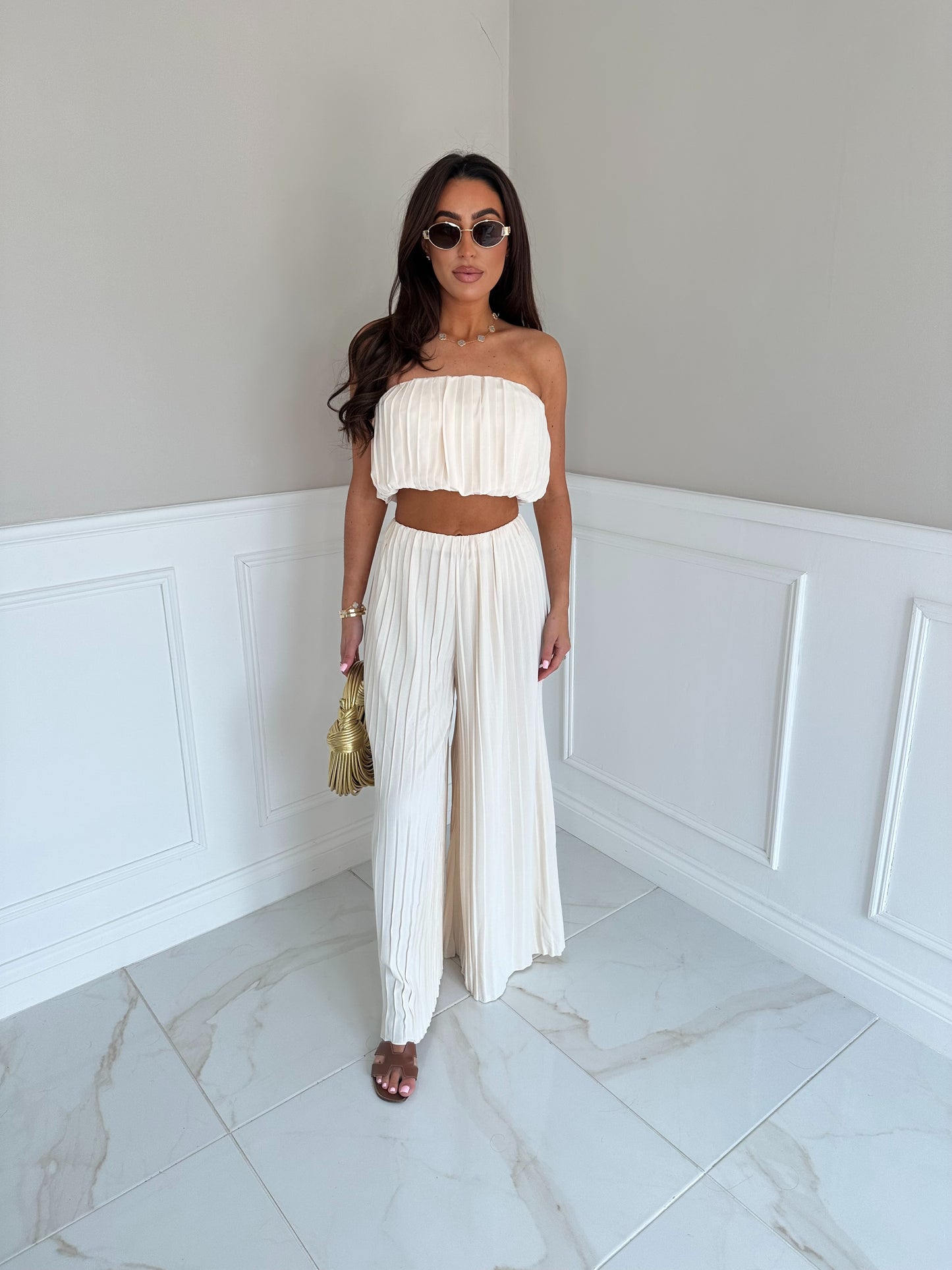 Luxury pleated trouser co-ord