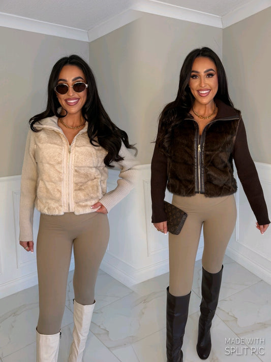 Luxury Faux Fur Zip up jacket/Gillet