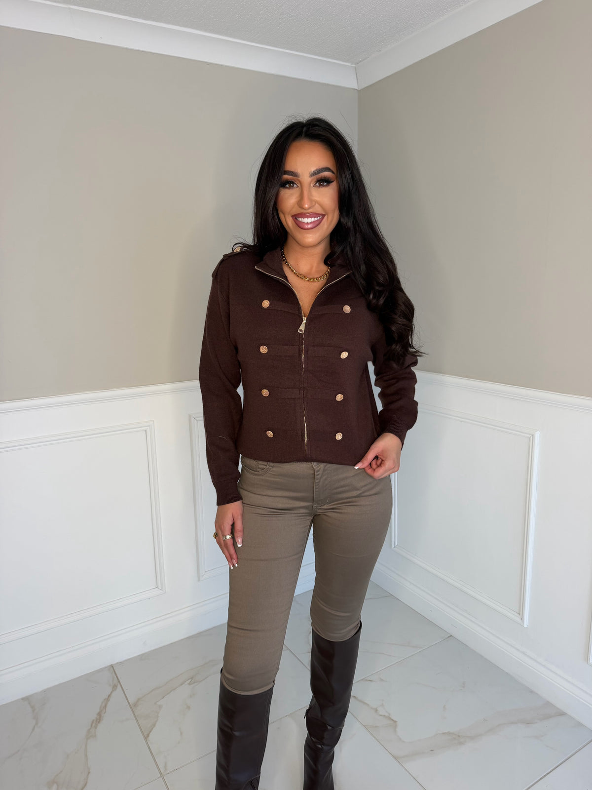 Luxury Soft touch zip up cardigan