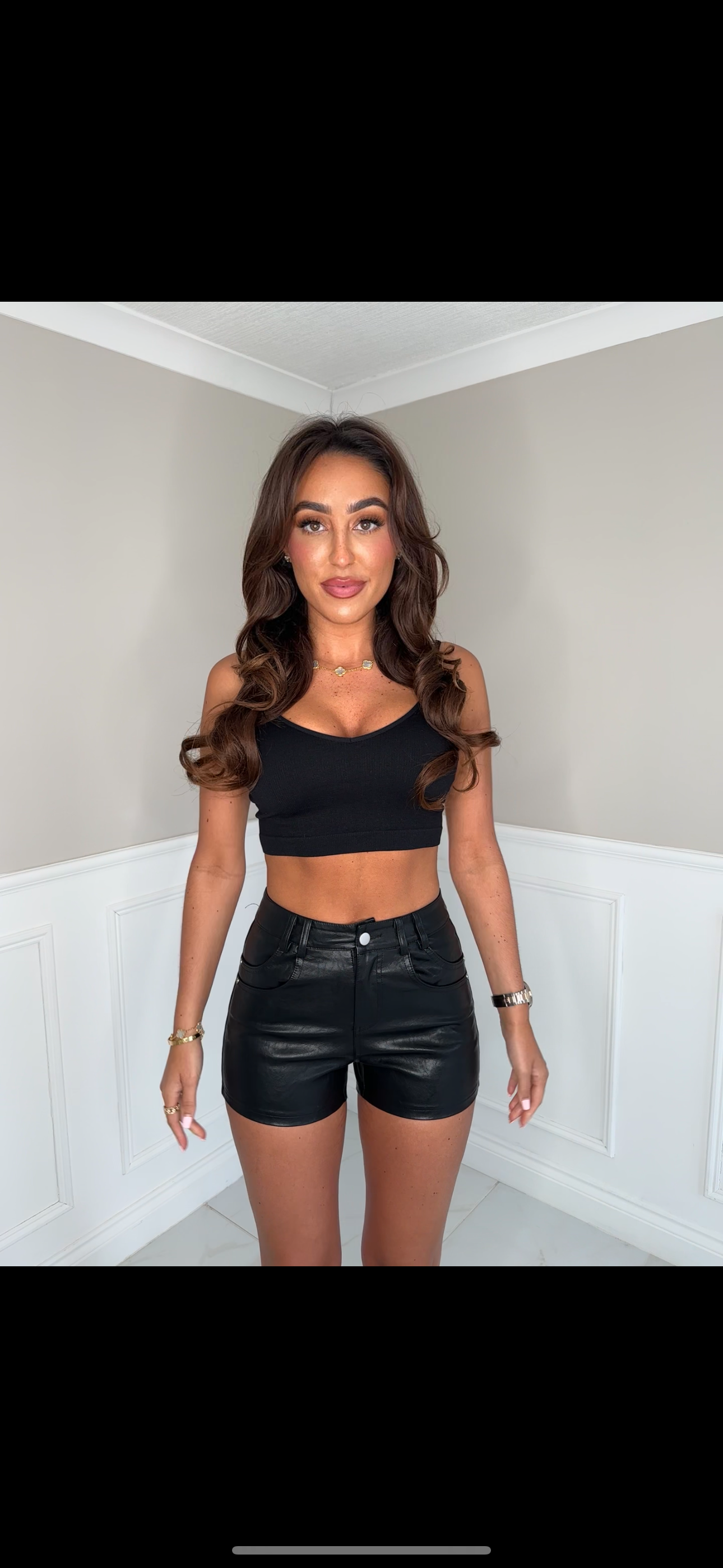 High waisted black shorts